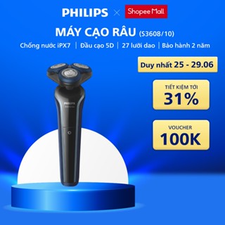Máy Cạo Râu PHILIPS S3608/10, Cạo Khô và Ướt, Đầu Cạo Linh Hoạt 360 độ, Bảo Hành Chính Hãng 24 Tháng