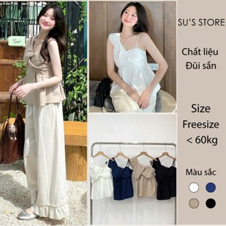Áo Lêch Vai Chất Đũi Sần Vạt Chéo Susstore A3091 Thời Trang Nữ