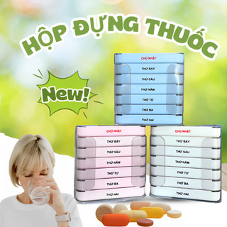 Hộp chia thuốc 7 ngày 3 buổi sáng trưa chiều tiện lợi, Hộp đựng thuốc nhựa ABS an toàn tiện lợi