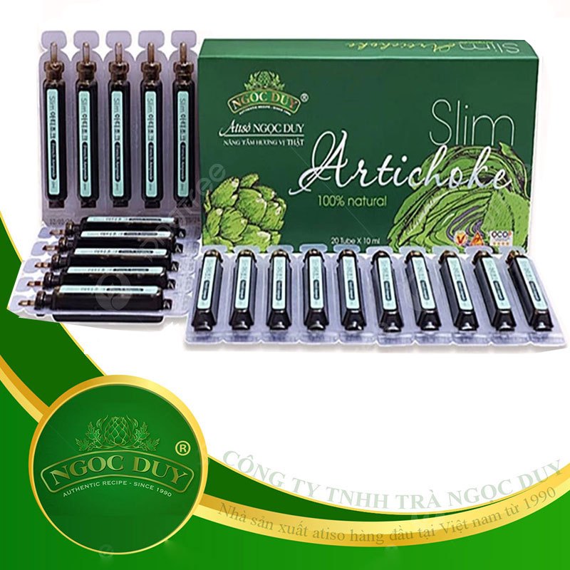 Cao Nước Atiso Slim Ngọc Duy 20 Ống - Cao Atiso Đà Lạt Nguyên Chất Không Đường, Thanh Nhiệt & Đẹp Da