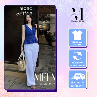 Set bộ áo sát nách nữ mix quần dài ống rộng sang chảnh mùa hè phù hợp đi làm đi chơi MeiMei ST19694