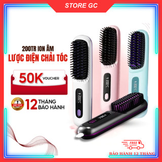  Lược Điện Chải Tóc Không Dây Ion Âm Lược Duỗi Thẳng Với 3 Mức Nhiệt Chăm Sóc Tóc Suôn Mượt 