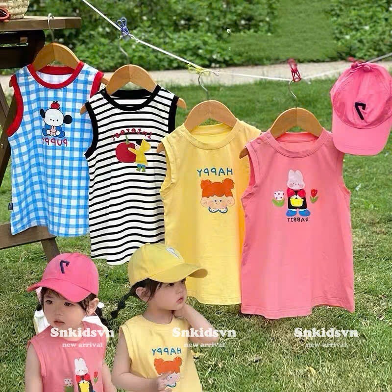 Váy bé gái- Váy bé gái sát nách dáng suông cho bé gái từ 1 tuổi đến 5 tuổi