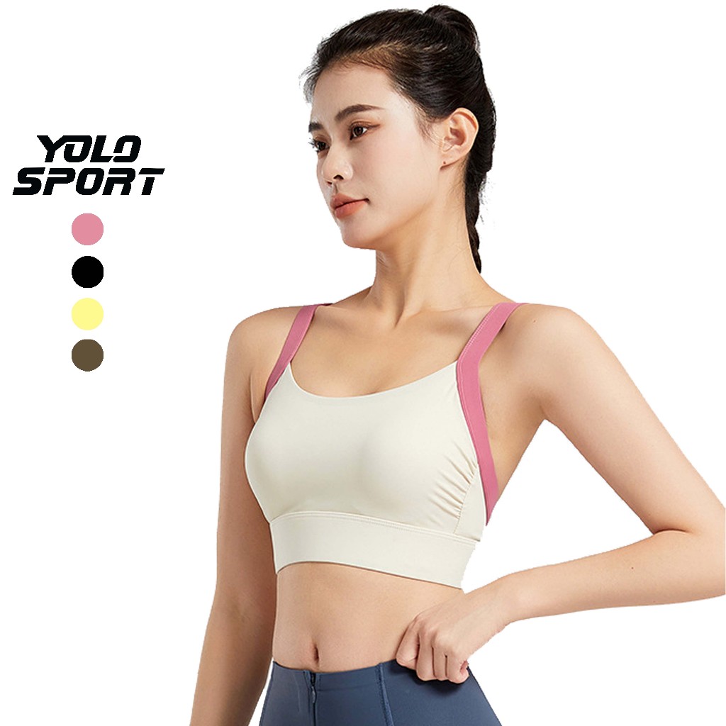 Áo Bra Nữ Thể Thao 2 Dây Phối Viền Móc Cài Nâng Đỡ Tốt Chất Vải Co Giãn Dễ Phối Đồ Tập Gym Yoga Pila