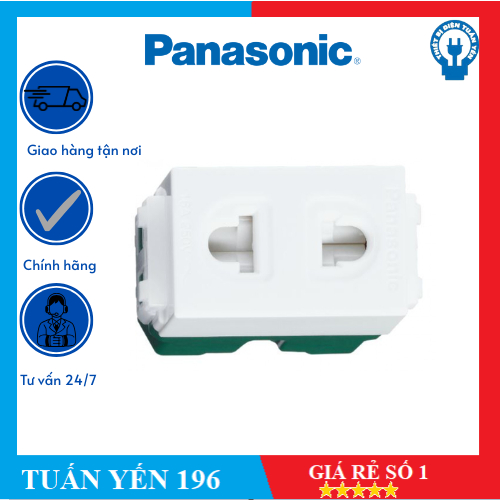 Ổ cắm đơn Panasonic Wide WEV1081SW có màn che màu Trắng- Hàng Chính Hãng