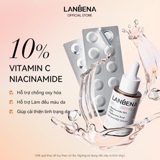  Tinh Chất Đông Khô Vitamin C Serum Dưỡng Sáng da Niacinamide LANBENA Hỗ Trợ Dưỡng Trắng Mờ Thâm 30ml 