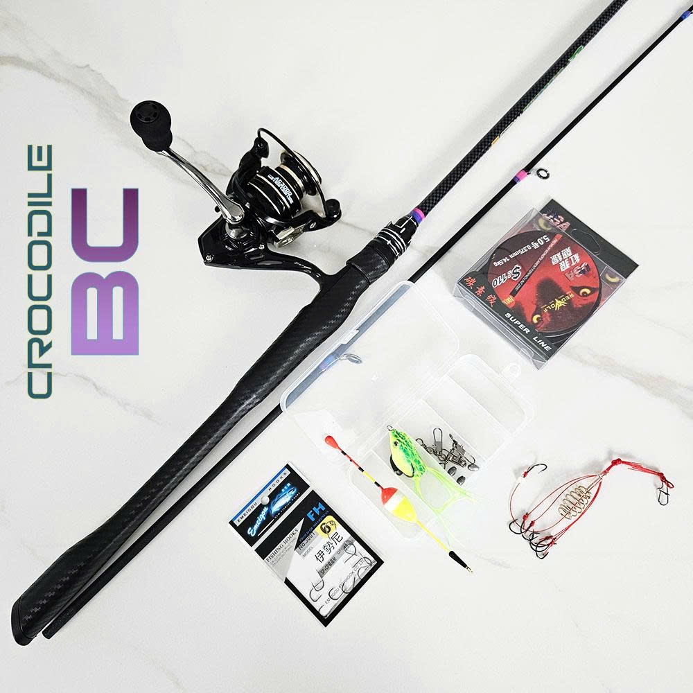 Combo Cần Câu Lure Crocodile BC + Máy Câu Deukio AC3000 + Quà Tặng Đầy Đủ – Câu Cá Chuyên Nghiệp