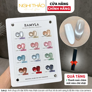 Set sơn gel mắt mèo ánh trăng cực quang RAMYLA 12 màu Nghi Thảo