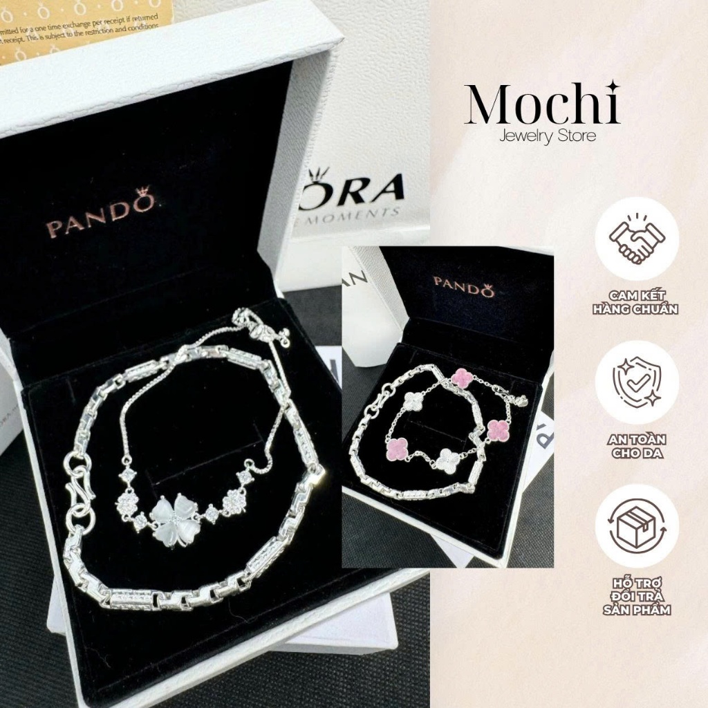 Lắc tay đôi bạc 925 nam nữ Mochi Jewelry các mẫu lắc đôi nam nữ chất liệu bạc không han gỉ