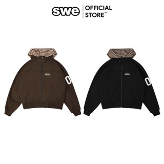 Áo Hoodie Unisex Mũ Rời Local Brand SWE HOODSTACK ZIP JACKET - Đen/Nâu
