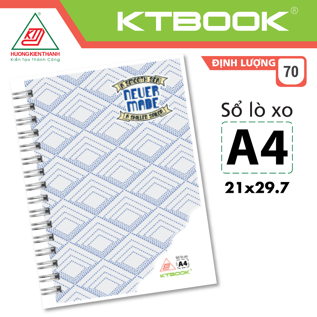 Số tay lò xo bìa cứng A4 KTBOOK 200 trang size A4 (1 cuốn/gói)