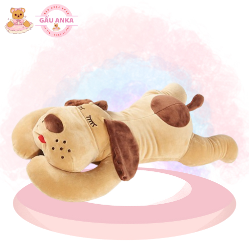Gấu Bông Chó Le Lưỡi Nằm Dài - Thú Nhồi Bông Chó Le Lưỡi Nằm Ngủ Cao Cấp ANKA