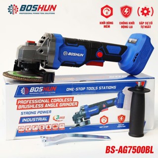[ Thân ] Máy mài cắt Mài Góc cầm tay không chổi than, máy mài pin BOSHUN chính hãng lõi đồng 100%