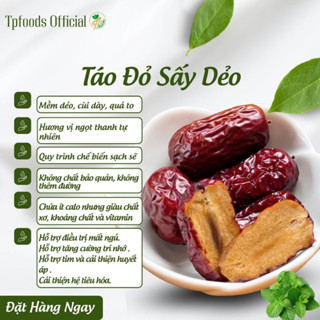 1KG Táo đỏ sấy dẻo TPFOODS, Táo đỏ ăn vặt dành phục hồi sức khỏe,sau phẫu thuật, bổ máu,sản phẩm cấp phép sản xuất.