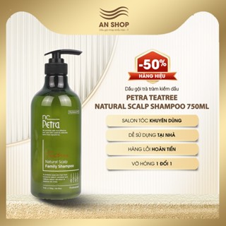 Dầu gội trà tràm kiềm dầu cho da nhạy cảm, dưỡng tóc khô xơ rối Petra Tea Tree Natural Scalp Family Shampoo 750ml