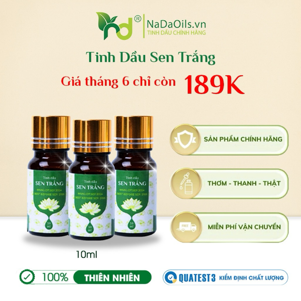 Tinh dầu Thiên Nhiên Sen Trắng_NADA OILS