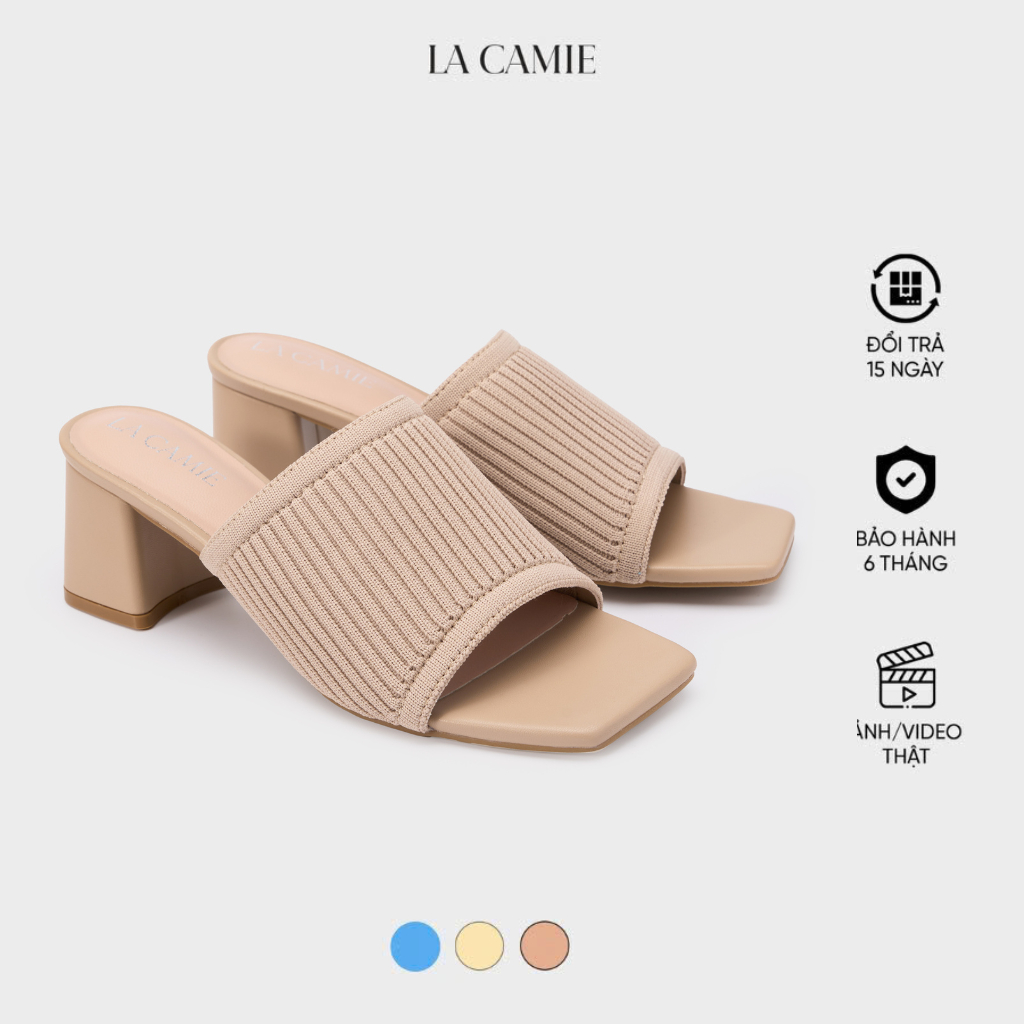 Dép thiết kế thanh lịch sang trọng chất liệu Da microfiber kết hợp vải thương hiệu LaCamei GC5B0097