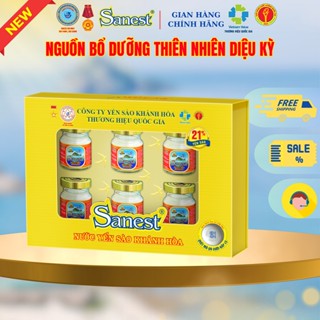  NEW [ Hộp 6 lọ quà tặng] Nước Yến sào Khánh Hòa Sanest 21% - Có đường