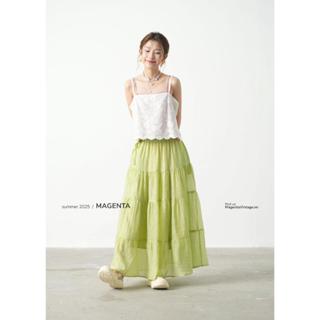  Chân váy Magenta Yukari chất liệu tơ nhăn freesize mặc nhiều cách có lớp lót phù hợp với mùa hè 