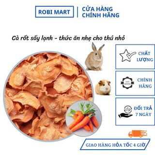 Cà rốt thái lát sấy khô robimart dành cho thỏ, bọ ú, hamster, thức ăn nhẹ cho thú nhỏ - gói 20g, 50g