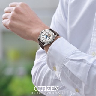 Đồng Hồ Nam Citizen Automatic Dây Da NP1010-01A - Mặt Trắng (Sapphire)