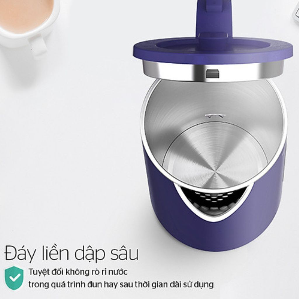 Ấm siêu tốc SUNHOUSE SHD1355 , inox 2 lớp 1.8L, công suất 1500W, thân chống bỏng, bảo hành 12 tháng, hàng chính hãng | BigBuy360 - bigbuy360.vn