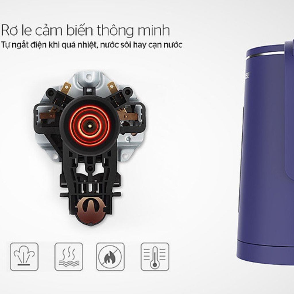 Ấm siêu tốc SUNHOUSE SHD1355 , inox 2 lớp 1.8L, công suất 1500W, thân chống bỏng, bảo hành 12 tháng, hàng chính hãng | BigBuy360 - bigbuy360.vn