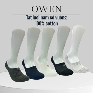  COMBO SIÊU HỜI - Set 5 đôi 10 đôi tất lười cổ vuông nam Owen 100% cotton khử mùi 