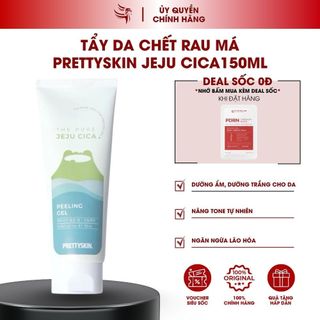 Tẩy Da Chết Rau Má Prettyskin Jeju Cica Hàn Quốc 150ml Dạng Gel
