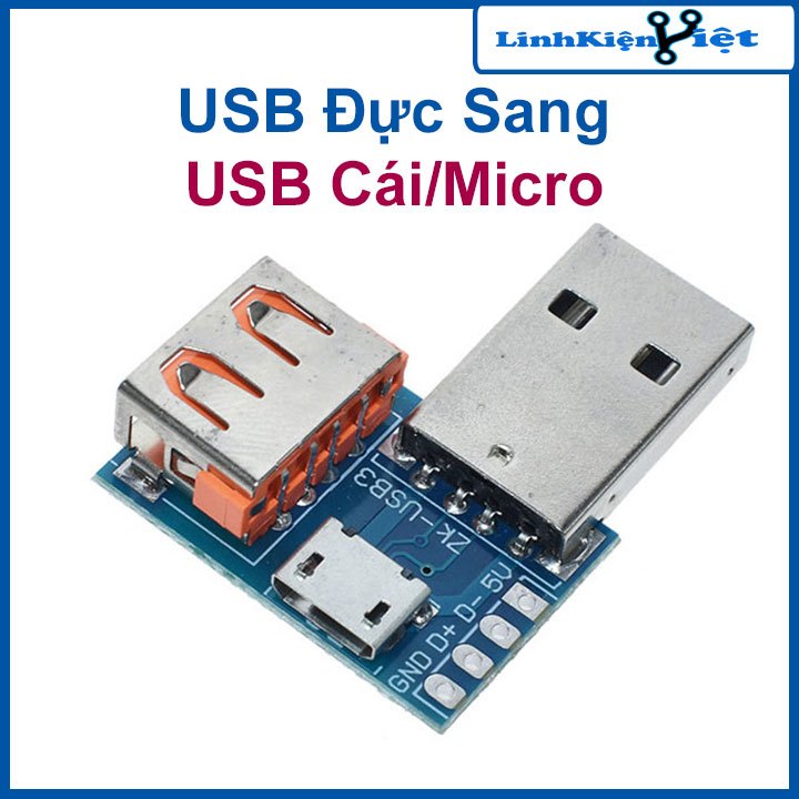 Mạch Chuyển Đổi USB Đực Sang USB Cái Và USB Micro