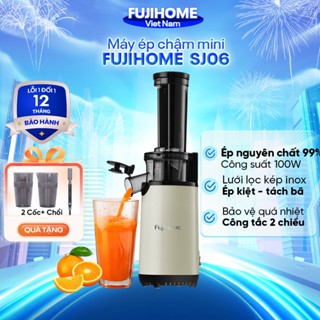 Máy ép chậm mini FUJIHOME SJ06, Máy máy ép trái cây rau củ công suất 100W, lưới lọc kép bảo vệ quá nhiệt