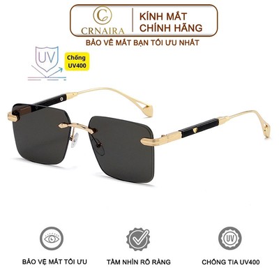 Kính mát nam nữ Crnaira watch M60 tròngchống tia cực tím UV400 vuông gọng thép bảo vệ mắt chống chói