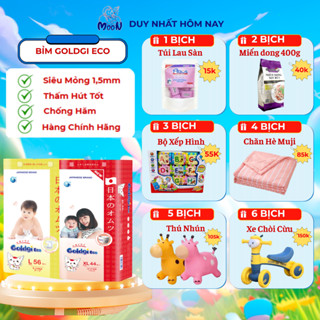 [ TẶNG QUÀ ] Tã/Bỉm Goldgi Eco đủ size Dán/Quần Nb92/S84/M66/M54/L56/L48/XL46/XL44/XXL34.Mỏng nhẹ, chống hăm cho bé.