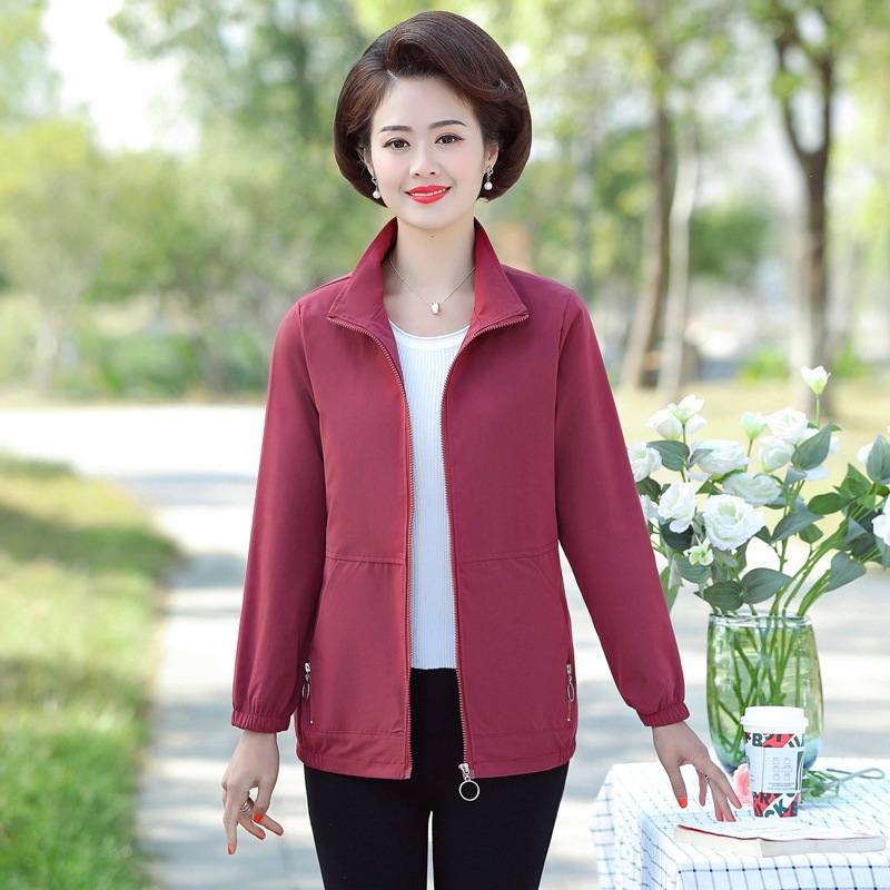 Áo Khoác Gió Mùa Xuân Giản Dị Cho Mẹ AK65 - Hàng Quảng Châu Cao Cấp