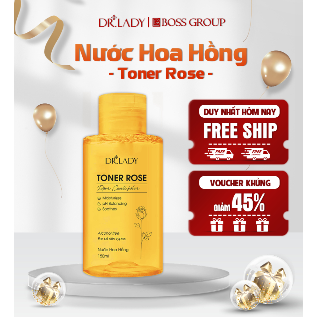 [Dr.Lady Chính Hãng] Nước Hoa Hồng Dr.Lady Rose Toner Cho Da Dầu Mụn, Nhạy Cảm, Hỗ Trợ Cấp Ẩm & Se K