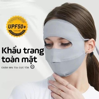 Khẩu Trang Toàn Mặt Cao Cấp Chống Tia UV UPF50+ – Lụa Băng Siêu Mát, Che Kín Chống Nắng, Thoáng Khí