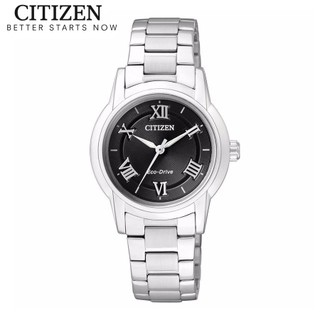 Đồng hồ nữ citizen eco-drive dây thép không gỉ fe2010-51e - mặt đen
