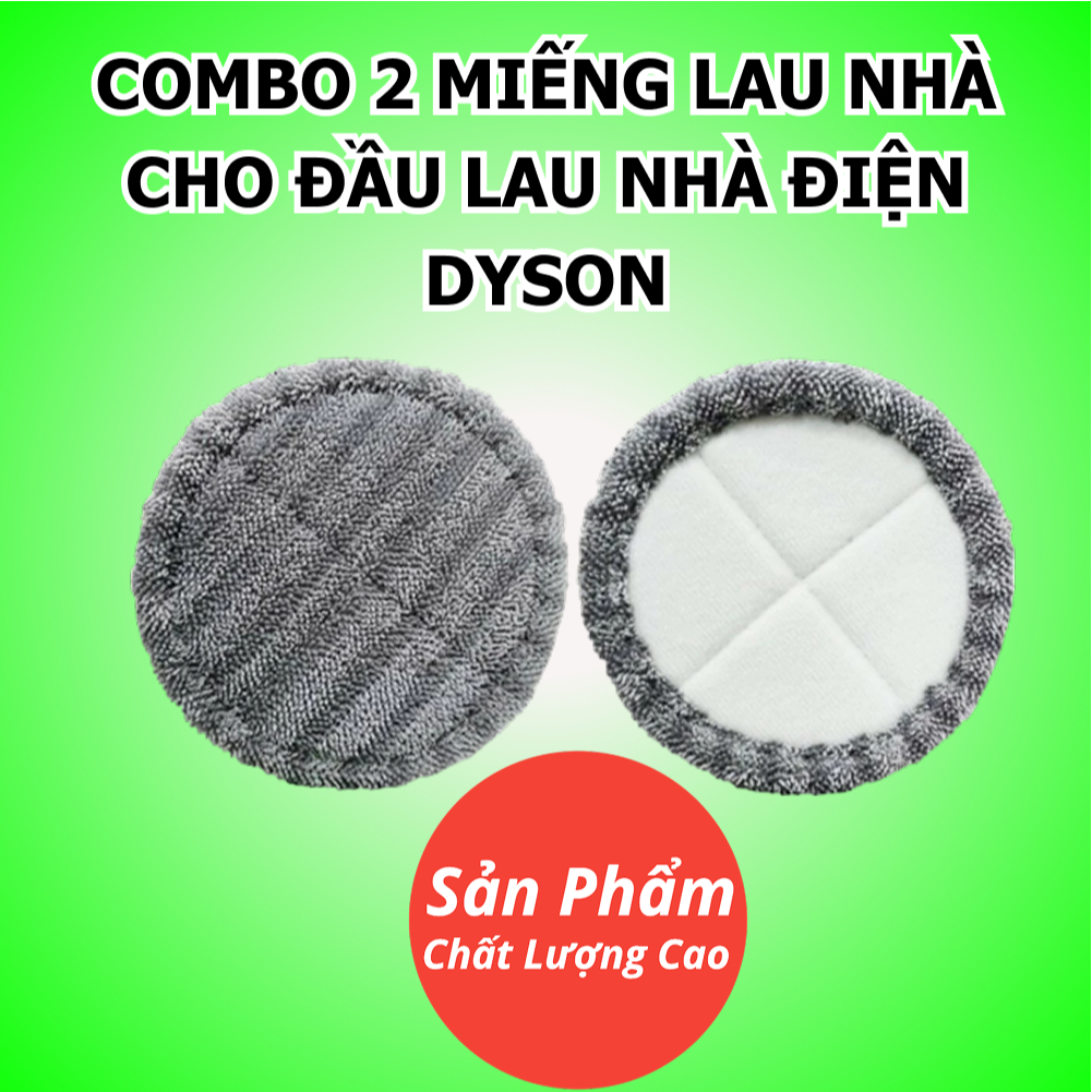 Combo 2 miếng lau nhà bằng sợi microfiber siêu bền cho đầu lau nhà điện dyson