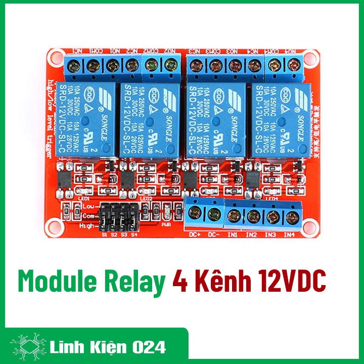 Module Relay 12VDC 4 Kênh H/L