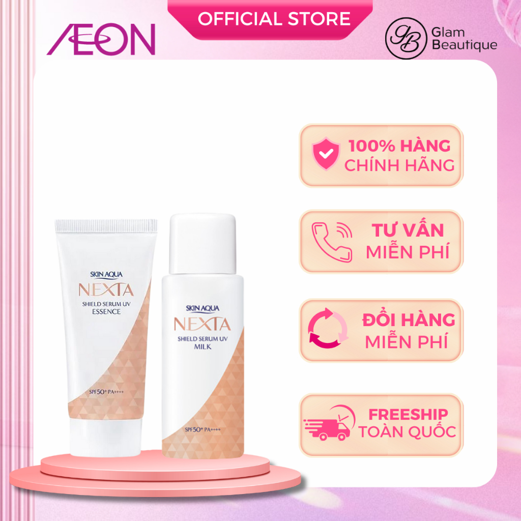 Serum chống nắng Skin Aqua Nexta SPF 50+ Serum UV Essence/Serum UV Milk 50gr Glam Beautique