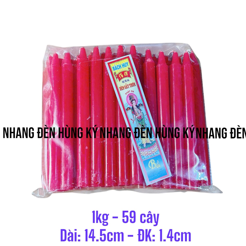 {1kg} Đèn cầy sáp thơm 59 cây 14.5cm