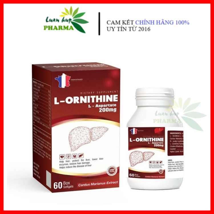 L-ORNITHINE L-Aspartate 200mg hỗ trợ hạ men gan, tăng cường chức năng gan ,gan nhiễm mỡ…