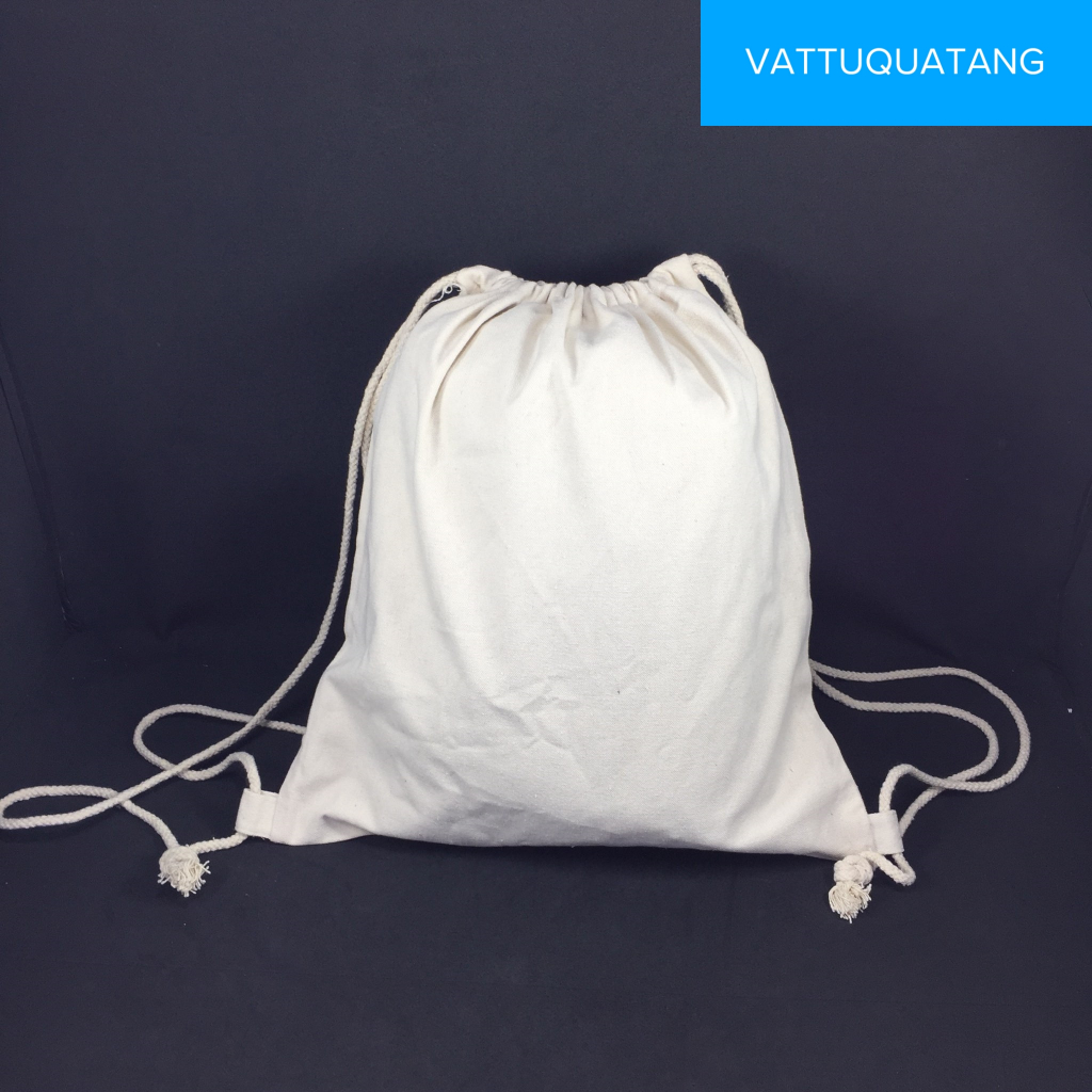 (sỉ 22k/c) Balo vải canvas trơn giá rẻ, Balo dây rút vải canvas, ba lô dây rút in nhiệt