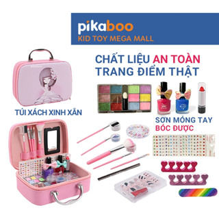 Đồ chơi trang điểm cho bé gái Pikaboo, bộ vali và máy ảnh trang điểm cao cấp, an toàn, dễ làm sạch