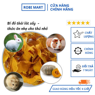 Bí đỏ thái lát sấy robimart dành cho thỏ, bọ ú, hamster, thức ăn nhẹ cho thú nhỏ - gói 20g, 50g