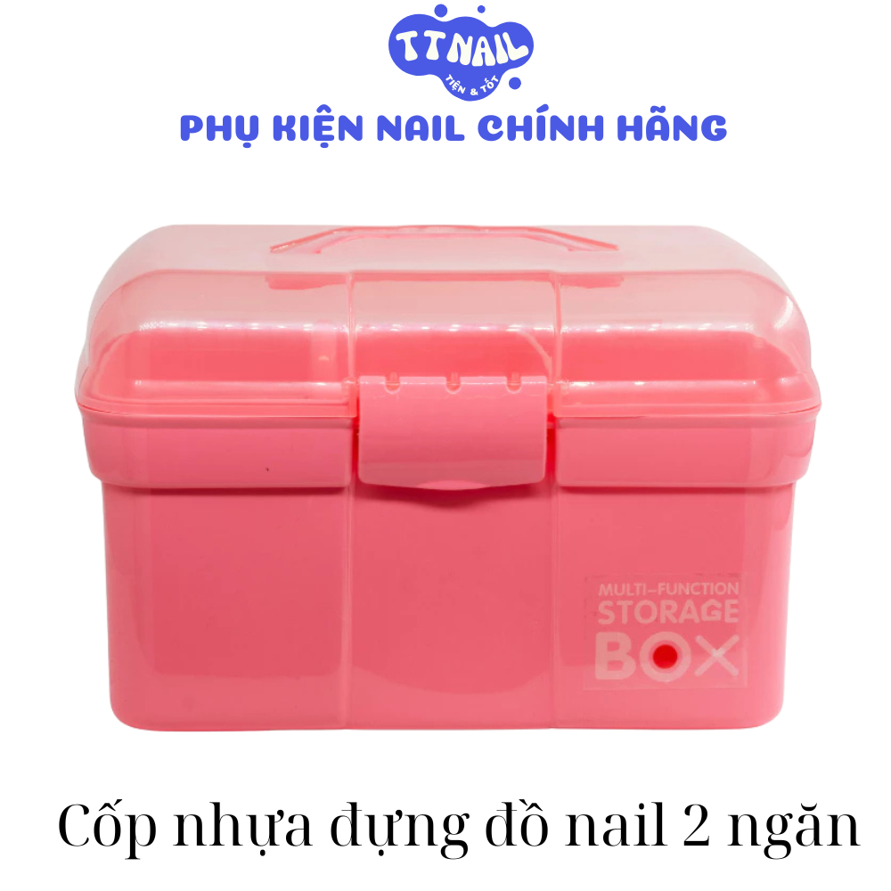 Cốp nhựa đựng đồ nail 2 ngăn tháo rời tiện lợi - Hộp đựng đồ nail-Phụ kiện nail chính hãng