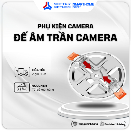 Đế âm Trần Gắn Camera, Chuyên Dùng Cho Camera Aqara, Tăng Tính Thẩm Mỹ, Che Kín Dấy Nguồn Trên Trần