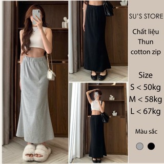 Chân Váy Thun Dáng Dài Đuôi Cá Cạp Chun Susstore CV311 Thời Trang Nữ