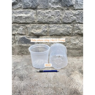 Chậu Nhựa Trong Suốt Thakico 14x15cm Thoát Nước Tốt Cho Kiểng Lá Hoa Hồng Cây Cảnh