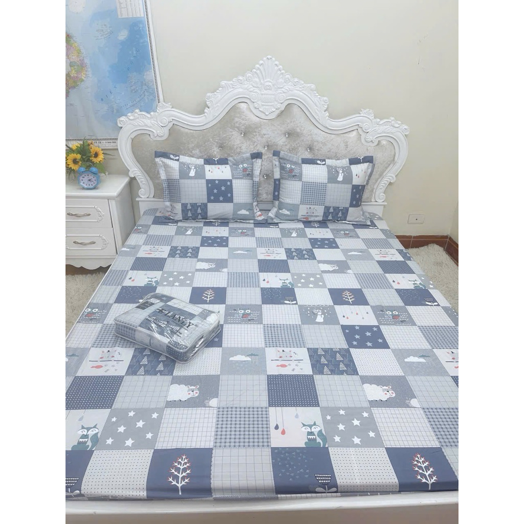 Set Ga Gối Cotton 100% Cao Cấp (Set 3 món )